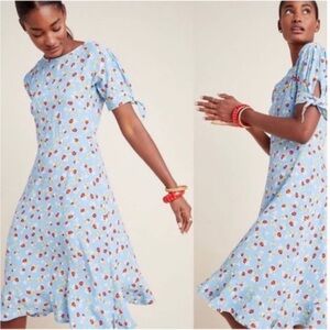 Faithful the brand Light Blue Floral Midi Dress by